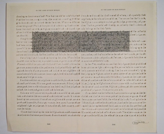 Youdhisthir Maharjan
In the Land of Blue Burqas
2017
Hand-cut text collage on reclaimed book pages
8.5 x 9.75 in.
$2,100