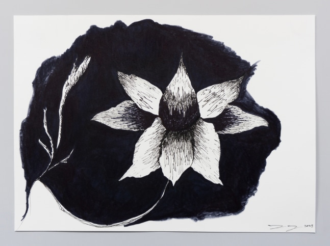 Pen and marker drawing from an embroidery study