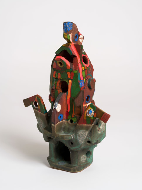 An abstract ceramic sculpture by Brad Eberhard