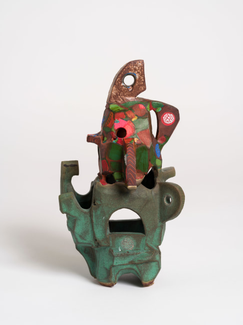 An abstract ceramic sculpture by Brad Eberhard
