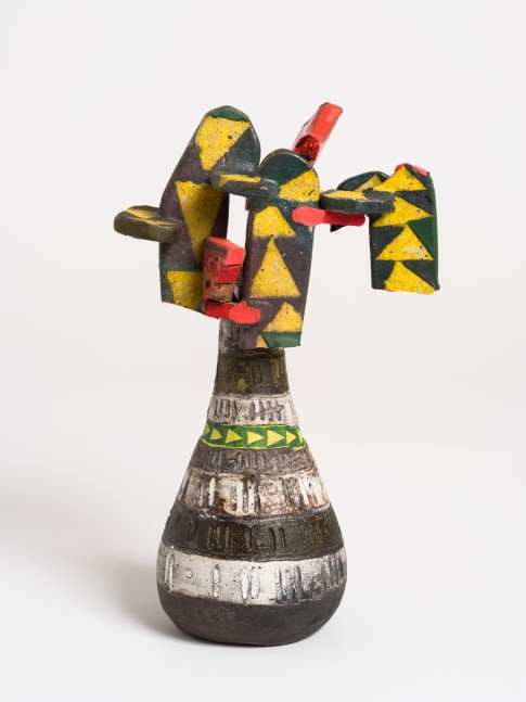 An abstract ceramic sculpture by Brad Eberhard