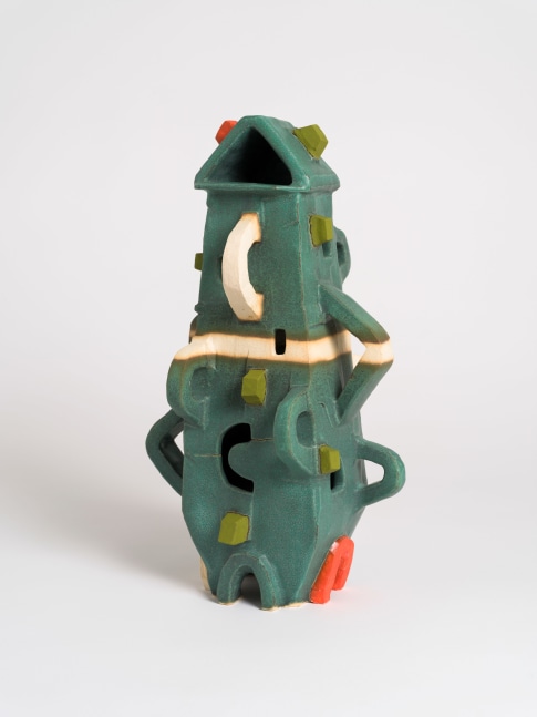 An abstract ceramic sculpture by Brad Eberhard