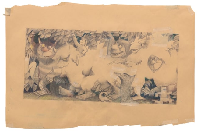 A drawing by Kristen Morgin featuring different characters