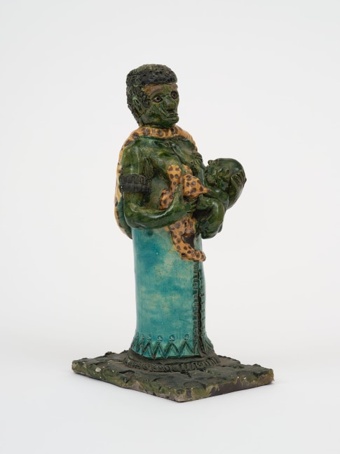 Akinsanya Kambon The Superhuman Earth Mother, 2007, Raku fired ceramic, 10 1/2 x 4 x 5 1/2 inches