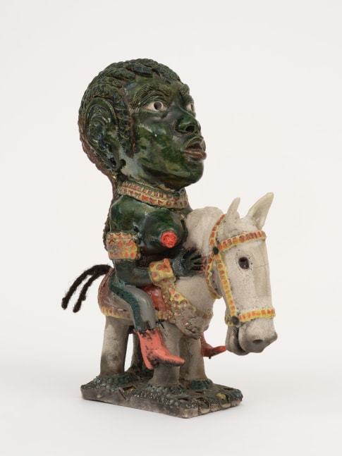 Akinsanya Kambon Nzinga on a Horse , 2012 Raku fired ceramic 14 x 9 x 5 inches