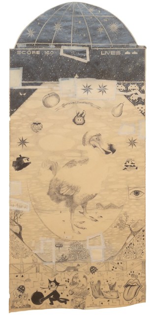 A drawing centered around the last Dodo bird