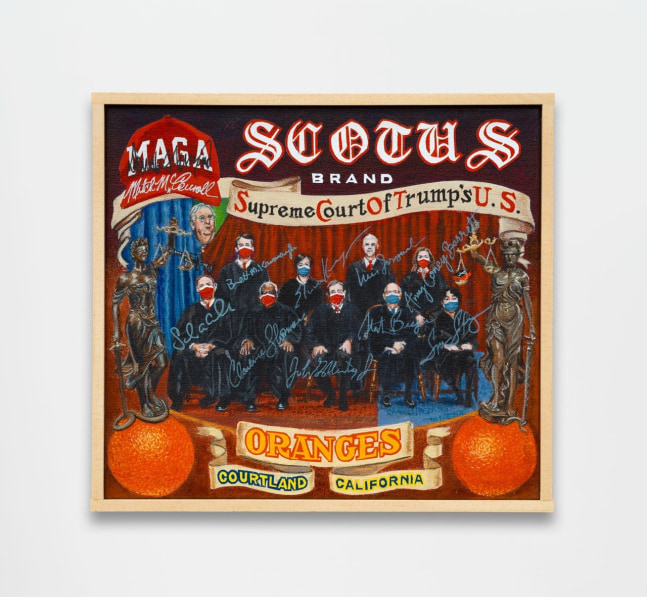 Maga Scotus Brand, 2022 Acrylic on canvas 10 x 11 inches