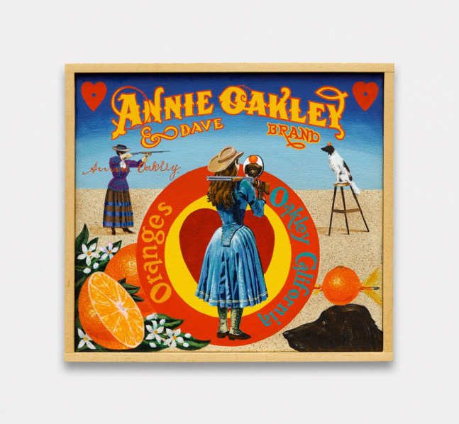 Annie Oakley Brand, 2011 Acrylic on canvas 10 x 11 inches
