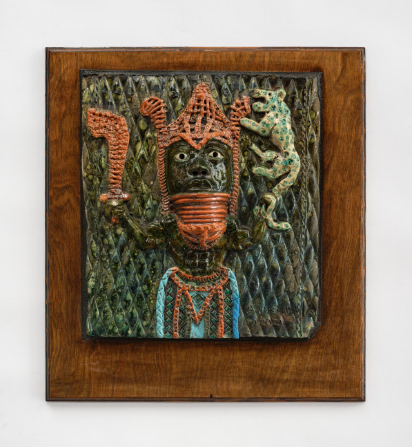 Akinsanya Kambon Warrior King Ceremonial Sword , 2022 Raku fired ceramic 21 x 19 x 4 inches