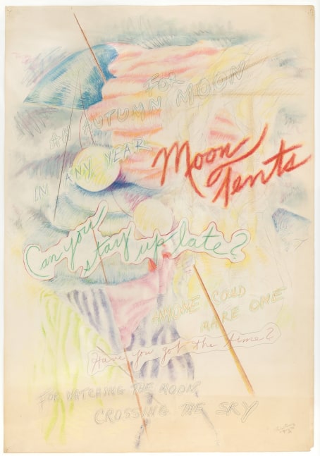 A work by Rosemary Mayer titled &quot;Moon Tents for Autumn Moon,&quot; 1982