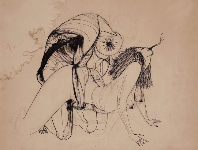 Cameron, Peyote Vision, 1955, Ink and paint on paper, 17 1/2 x 22 3/4 inches