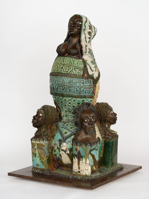 Akinsanya Kambon Lynching Series: Women like Ida B. Wells Raku fired ceramic 38 x 17 x 15 inches (wood base: 1 x 23 x 24 inches)