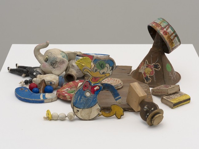 Little Heap, 2014

Unfired clay, paint, ink, crayon, wood and string

6 1/2 x 14 x 16 inches