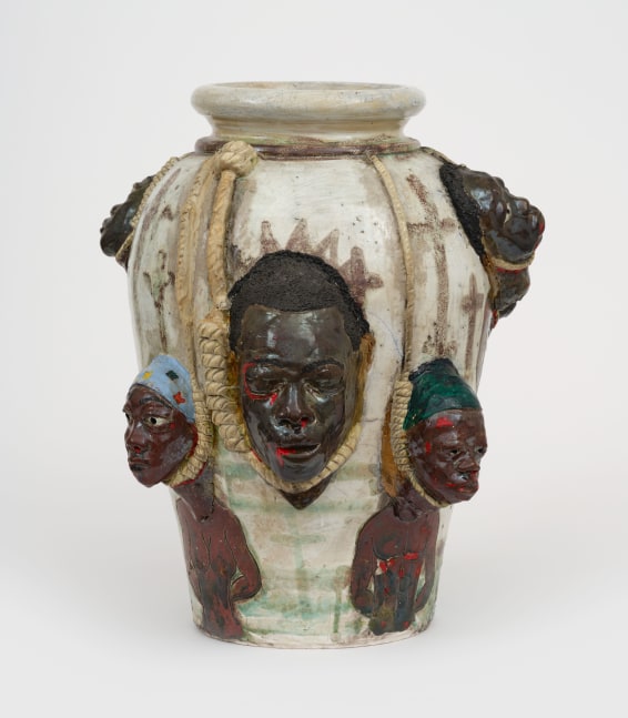 Akinsanya Kambon Strange Fruit Series (White Vase) , 2023 Raku fired ceramic 25 x 24 x 24 inches