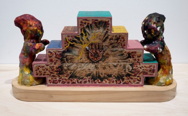 mariano ching wood and encaustic sculpture