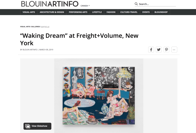 &quot;Waking Dream&quot; featured on Blouin ARTINFO