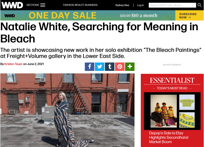 Natalie White, Searching for Meaning in Bleach - News - Freight+Volume