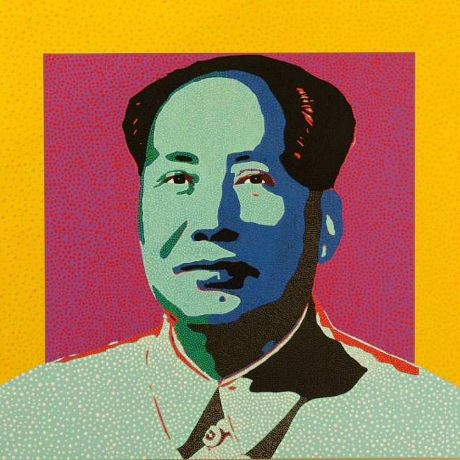 Pointillist Portrait of Mao, Mao Squared, from Philip Tsiaras's Latest Exhibit at Hg Contemporary