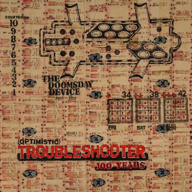 George Widener (b. 1962), "Troubleshooter," 2025. Marker, ink, and paint on brown paper, 36 x 33 1/2 in. (detail).