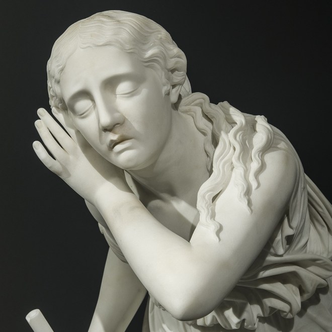 RANDOLPH JOHN ROGERS (1825–1892), Nydia, the Blind Flower Girl of Pompeii, 1862. Marble, 36 1/2 in. high (detail).