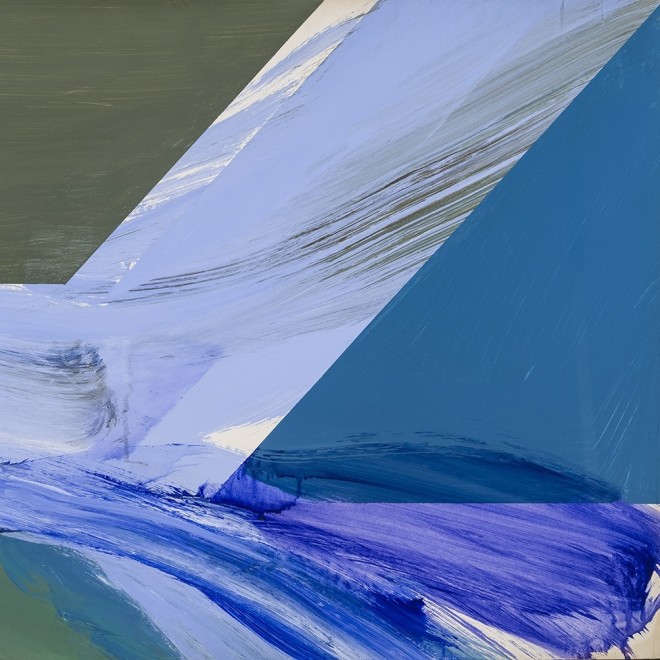 Ray Spillenger (1924–2013), "Untitled (ZIG 1)," c. 1965. Oil on paperboard, 20 x 30 in. (detail).