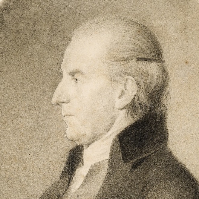 JOHN VANDERLYN (1775–1852), "Portrait of Matthew Persen," 1801. Charcoal on paper, 8 1/2 x 6 1/2 in. 