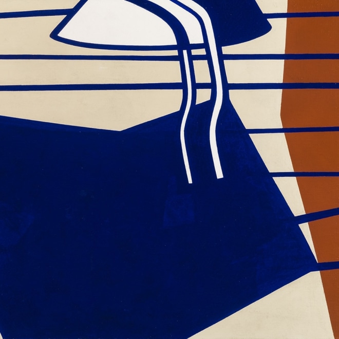 RALSTON CRAWFORD (1906–1978), "On the Sundeck," 1948. Oil on canvas, 30 x 45 in. Detail.