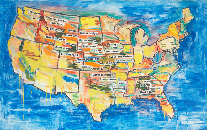 Adios Map, 2021, Mixed media&nbsp;on canvas