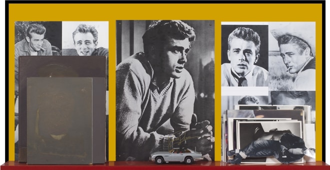 James Dean Shelf, 2001, Assemblage and enamel on board