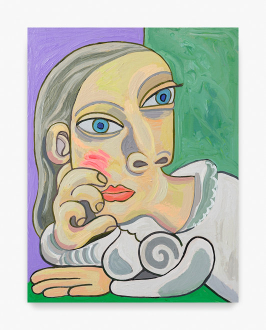 Painting by Keiichi Tanaami titled Pleasure of Picasso &ndash; Mother and Child No. 151 from 2020-2022