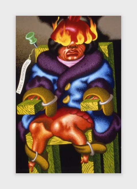 Peter Saul, Ethel Rosenberg in Electric Chair, 1987