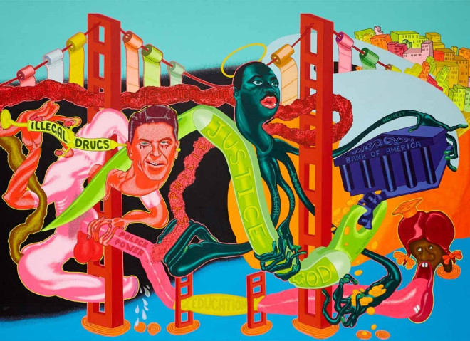 Painting by Peter Saul titled Government of California from 1969