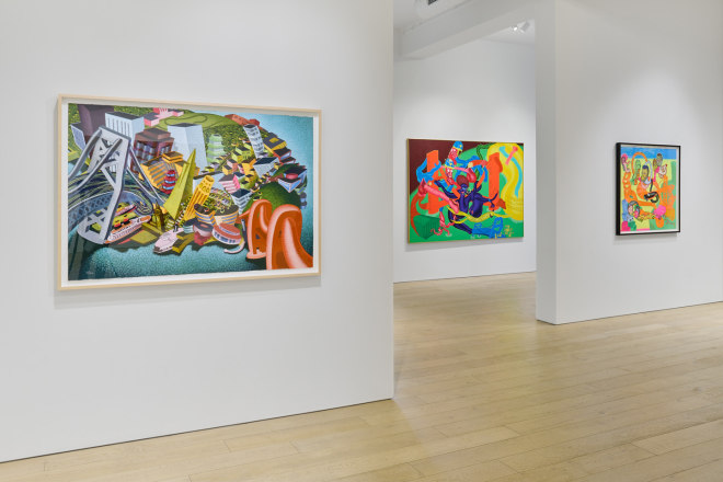 Installation view of &quot;Peter Saul: San Francisco&quot; at Berggruen Gallery, San Francisco, 2021