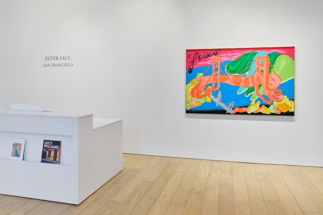 Installation view of &quot;Peter Saul: San Francisco&quot; at Berggruen Gallery, San Francisco, 2021