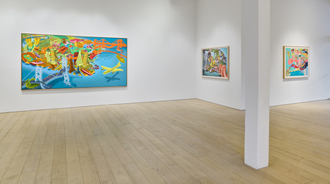 Installation view of &quot;Peter Saul: San Francisco&quot; at Berggruen Gallery, San Francisco, 2021