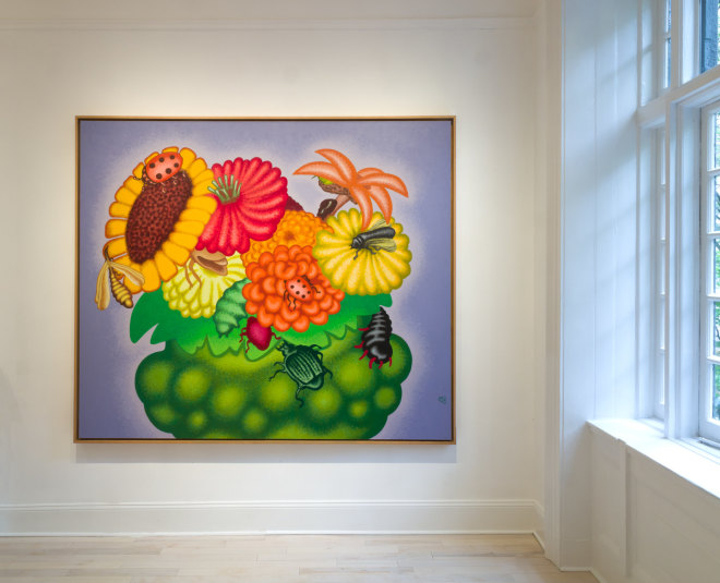 Installation view of Peter Saul New Paintings at Venus Over Manhattan, New York