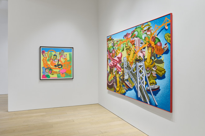 Installation view of &quot;Peter Saul: San Francisco&quot; at Berggruen Gallery, San Francisco, 2021