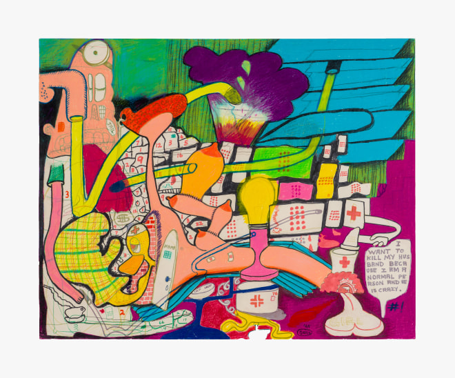 Work on paper by Peter Saul titled Untitled from 1964