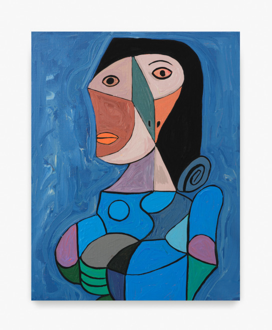 Painting by Keiichi Tanaami titled Pleasure of Picasso &ndash; Mother and Child No. 150 from 2020-2022