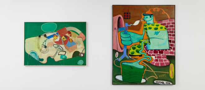 Installation view of Peter Saul: From Pop to Punk, New York, Venus Over Manhattan, 2015