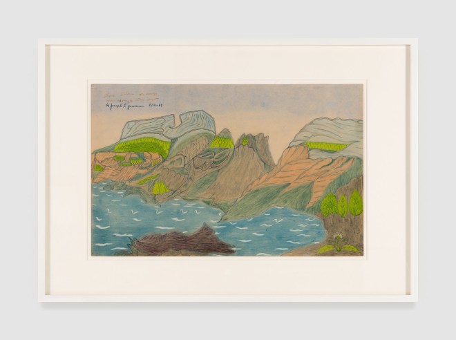 Work on paper by Joseph Elmer Yoakum titled Three Sisters Mountain range near McKenzie Ridge from 1969