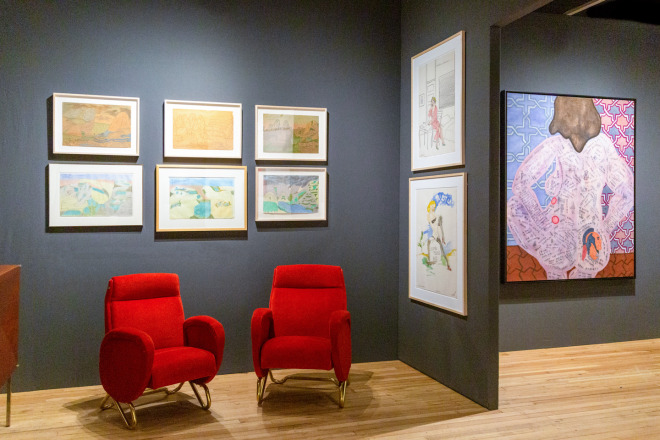 Installation view of &quot;Remembering Phyllis Kind,&quot; The Art Show at the Park Avenue Armory, 2020