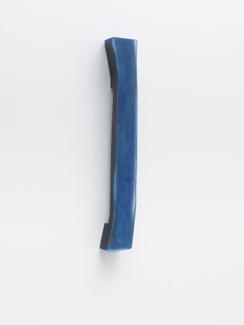 Vertical blue wall sculpture