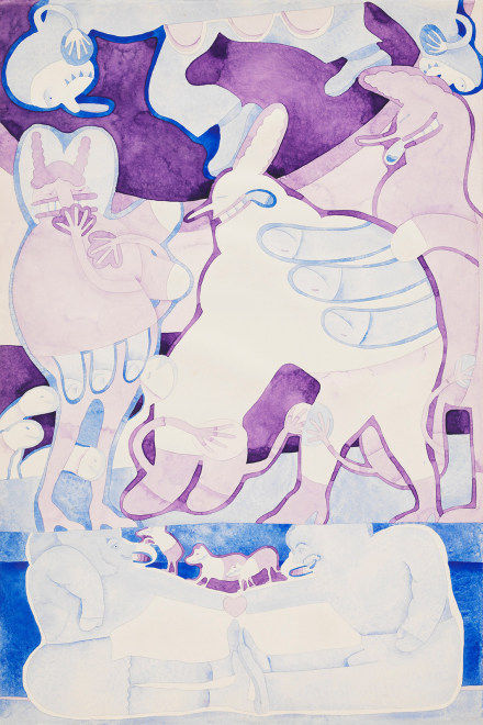 Gladys Nilsson, 2 Color Painting: Purple and Blue, 1969