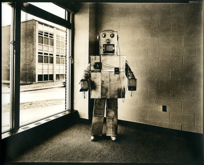 untitled (from the series,&nbsp;Uranium Robots), 1976, vintage gelatin silver print (Kodalith)