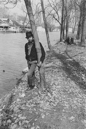 Boys on a canal bank, Detroit, 1968