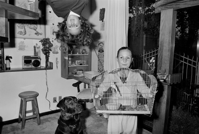 Girls with Dog and Bird, Mexico City, 1985