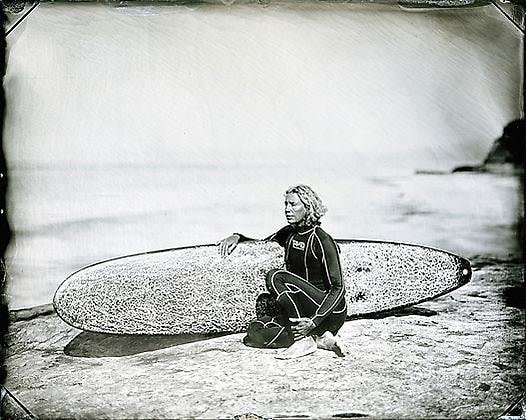 Joni Sternbach, Pleasure Point, Santa Cruz, #11 Zeuf, 2008, unique tintype, 8 x 10 inches