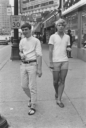 Two young men on Woodward Avenue, Detroit, 1968