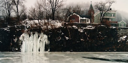 John Pfahl, Ice Falls, Erie Canal, Little Falls, New York	, 1989, Ektacolor print, 24 x 30 inches